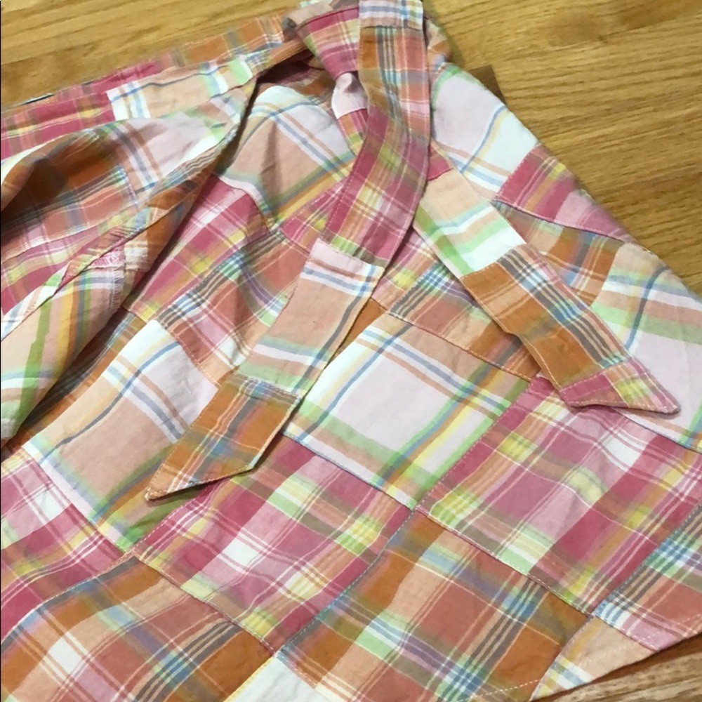 Cape Madras Wrap Skirt Size Small Orange Pink - Picture 8 of 11